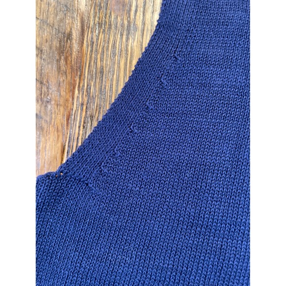 Kasper & Company Womens 100% Cotton Navy Blue Mock Neck Sweater Vest Size M - Picture 8 of 8